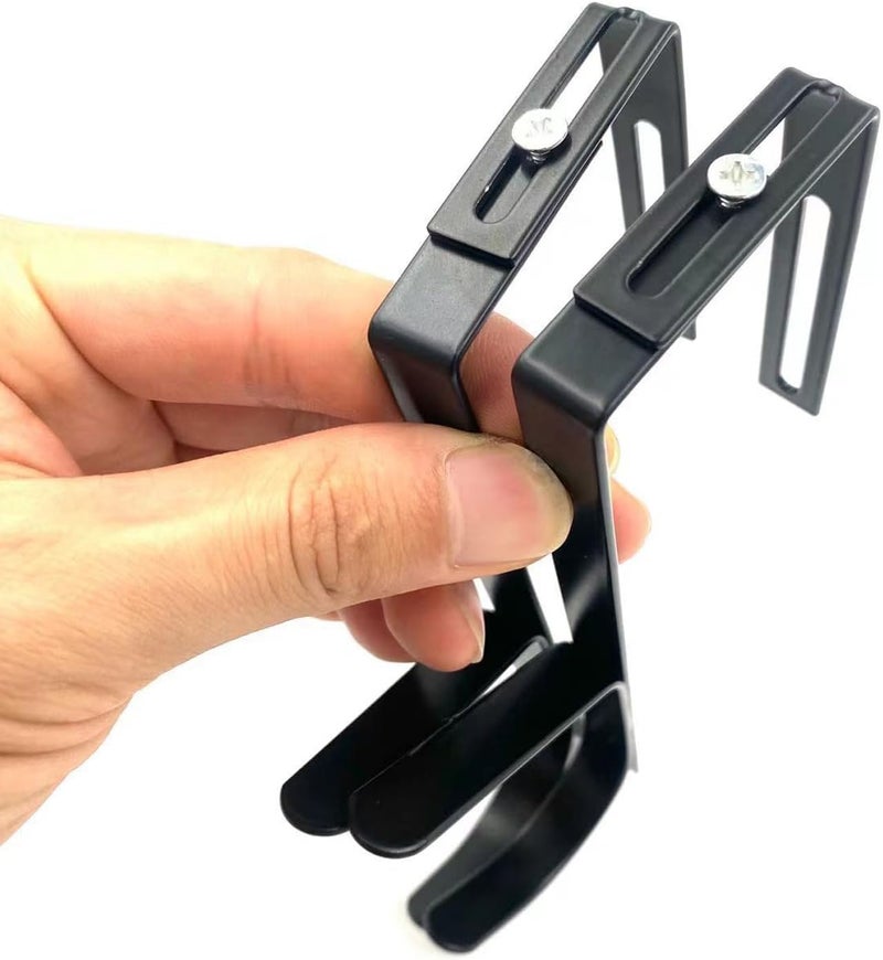 UtySty 2 Pack Coat Hooks Cubicle Wall Mount Double Hook Sturdy Adjustable Over Door Hanger for Cubicle Panel Partition Hanging Hats Bag Backpack Hoodie Sweater Jacket Purse Bathroom Bedroom Office - Image 3